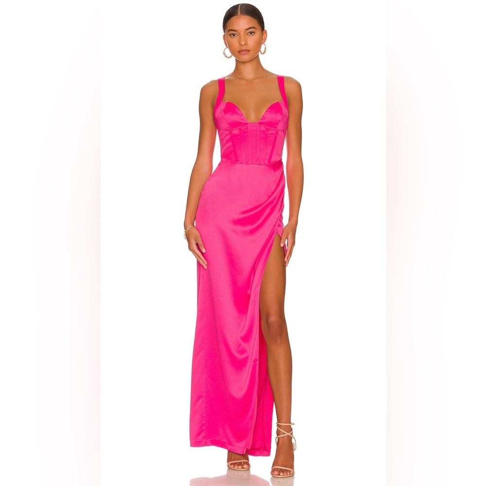 NBD Revolve Elodie Maxi Dress Hot Pink